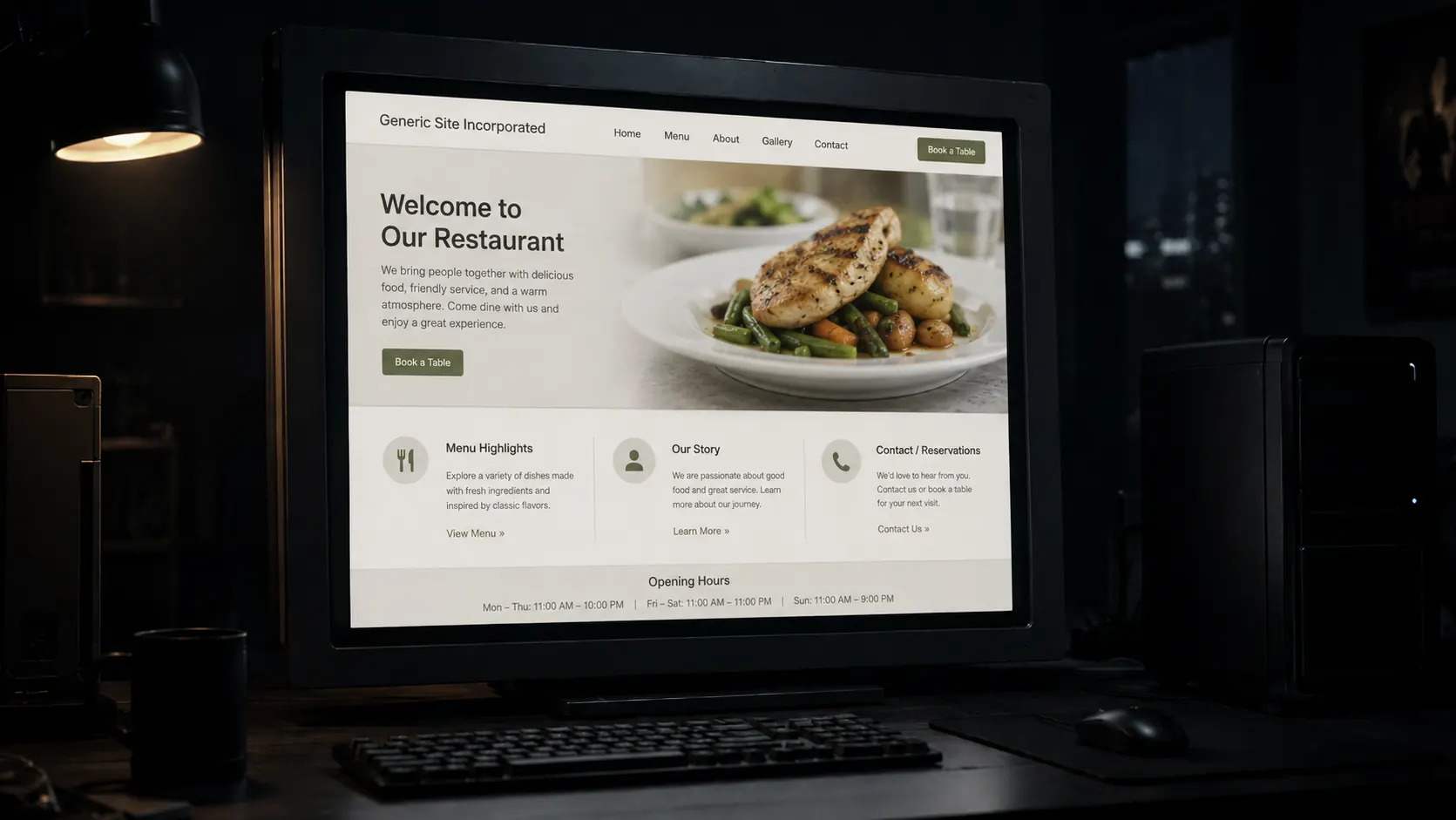 Generic-looking website example